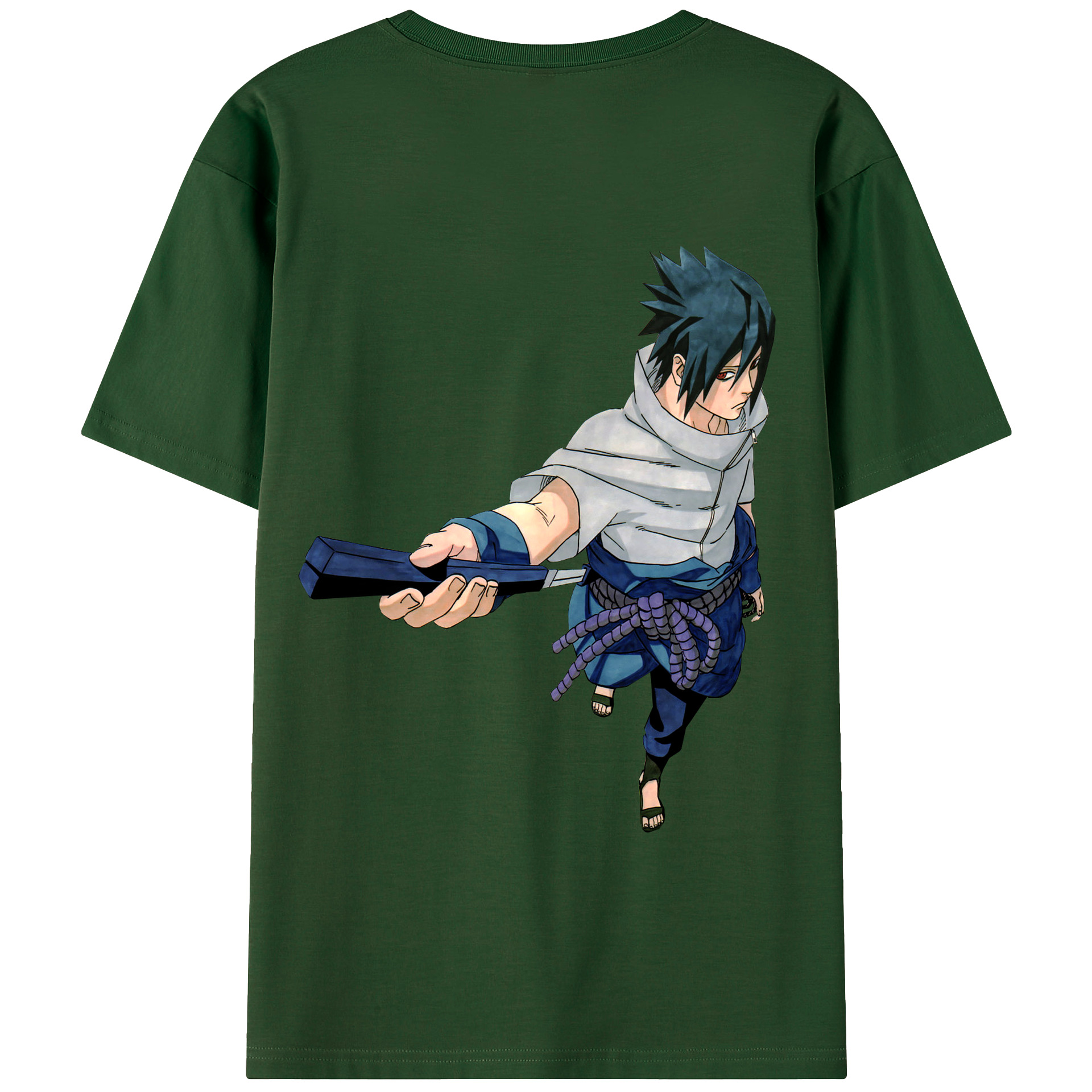 （画像用） NARUTO -ナルト- うちは サスケ Uchiha Sasuke 綿100％半袖Tシャツ（背面プリント）